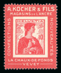 1909, Kocher Marken, kompletter Satz aller 12 Marken