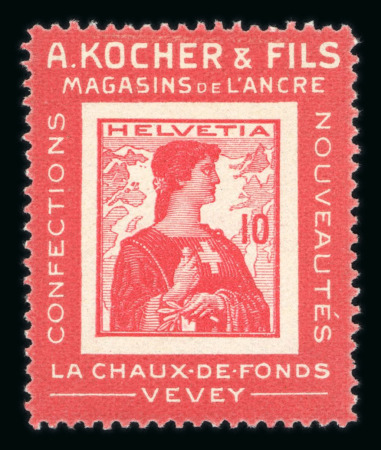 1909, Kocher Marken, kompletter Satz aller 12 Marken