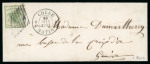 1853, Genfer Ganzsachenausschnitt, auf Damenbrief von Chêne nach Genf