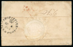 1852, barfrankierte Faltbriefhülle von Bern nach Rio de Janeiro