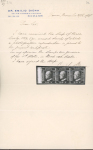 1859 5 Gr. Plate I, blood-red (rosso sangue), left-hand sheet marginal horizontal strip of three, positions 21-23, with slightly rough but generally good margins. Fresh mint multiple with original brownish gum.  A rare a