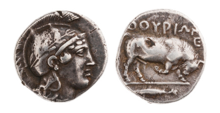 Lucania, Thourioi, AR didrachm, 7.88 g. (21 mm), c. 400-350 BC.