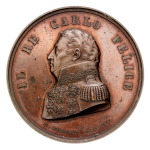 Italy, Sardinia, 2 medals, Carlo Felice, 1821-1831, silver and bronze.