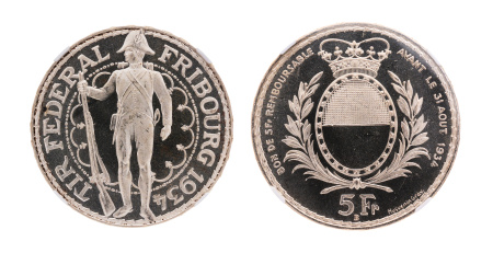 Switzerland,  1934B, 5F, .MS 65 PL