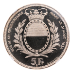 Switzerland,  1934B, 5F, .MS 65 PL