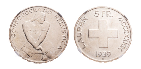 Switzerland,  1939B, 5F, MS 64.