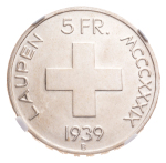 Switzerland,  1939B, 5F, MS 64.