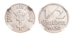 Danzig, Free City 1920-1933, 1932, 1/2 Gulden MS 63.