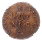 Roman Empire,  Nerva, 96-98, sestertius, 28.41 g. NGC XF