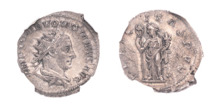 Roman Empire,  Volusian, 251-253, double Denarius. NGC XF