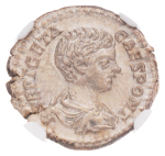 Roman Empire,  Geta, 209-211, Denarius (20 mm).NGC