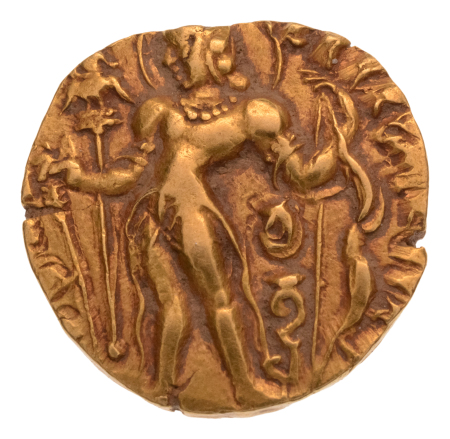 Gupta, Chandragupta II, Archer, 8.10 g. AV dinar