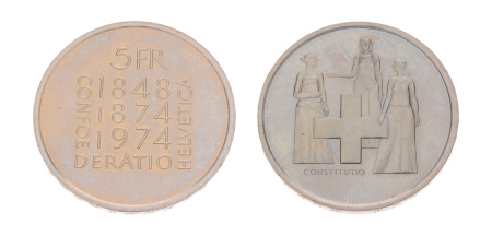 Switzerland silver coins, 1906-1974. 2.210 g. of silver
