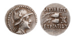Bactria, Eukratides I, c. 170-145 BC, AR obol, 0.69