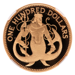 Barbados, 1983, AU 100 dollars, .0998 oz, only 484 ex minted.