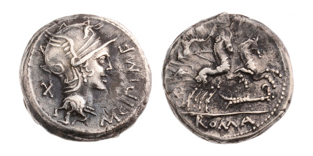 Roman Republic, M. Cipius, 114-115 BC, denarius 3.85 g.