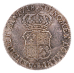 France, 1718 B, Louis XV, 1715-1774, Ar Ecu de Navarre,