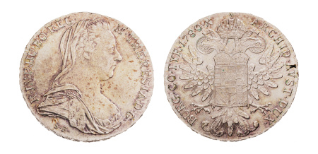 Austria, 1780, Maria Theresa, 1740-1780, AR Thaler 28.11 g.