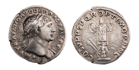 Roman Empire, Trajan, 98-117, AR denarius, 3.02 g.