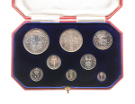 Great Britain, 1911 George III British silver Coronation proof set.