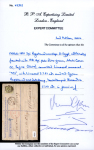 1881 CC 4pi pale olive-green, single, neatly tied by barred numeral "975", with LIMASSOL B/JY.3.81/CYPRUS cds and oval red REGISTERED B/JY.3.81/CYPRUS alongside, on Size G 2pi blue registered envelope to Alexandria (Egyp