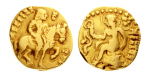 Gupta Empire, Kumaragupta I, c. 415-455, AV dinar, 8.04 g. Horseman.