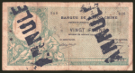 Tahiti, 1920, Banque de l’Indochine, Papeete, 20 Francs,