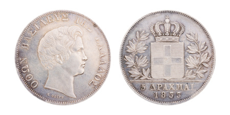 Greece, Otto I, 1832-1862, 5 drachmai 1833, Munich, 22.42 g.