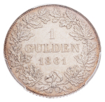 German States, Frankfurt. 1 Gulden 1861 (29 mm). Frankfurt mint.