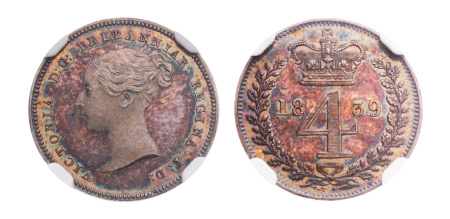 1839, Victoria, Maundy 4 pence. KM 762PCGS