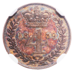 1839, Victoria, Maundy 4 pence. KM 762PCGS