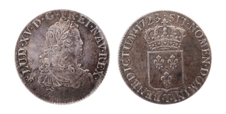1723, King Louis XV (1715-1774), AR Ecu, 1720-1724