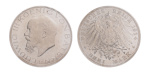 1914, Ludwig III, 1913-1918, 3 Mark. Obverse: Ludwig III. PCGS MS 64.