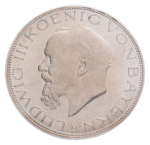 1914, Ludwig III, 1913-1918, 3 Mark. Obverse: Ludwig III. PCGS MS 64.
