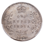 1910, Edward VII , 1901-1910, rupee C, Calcutta. AR rupee. PCGS MS 65.