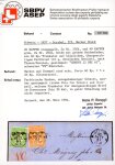 1861, 20 Rp. orange und 40 Rp. grün, auf Brief nach Frankreich