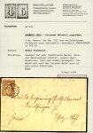 1855, 5 Rp. braun, 2. Berner Druckperiode, auf Faltbrief