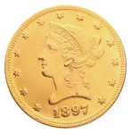 Group of four gold coins. France, Napoleon III 20 francs, 1859.