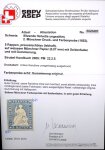 1852, Probedruck 5 Rp. blau mit Seidenfaden