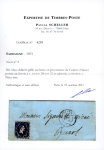 1852, Kanton Genf, Faltbrief frankiert mit Sardinien, 1. Ausgabe, 20c blau