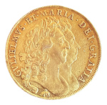 1691, William and Mary, 5 Guineas AV 41 g. 