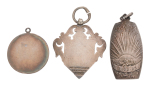 c. 1900. Three silver sporting medals with pendants.
